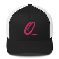 Image 4 of Olympia Logo Low Profile Trucker Cap (Pink Logo)