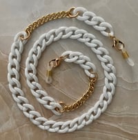 Image 3 of white and gold eyeglass chain