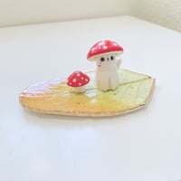 Image 4 of Glow in dark mushroom cat jewelry dish