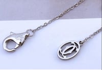 Image 4 of LOVE OVAL DOUBLE RING PENDANT NECKLACE