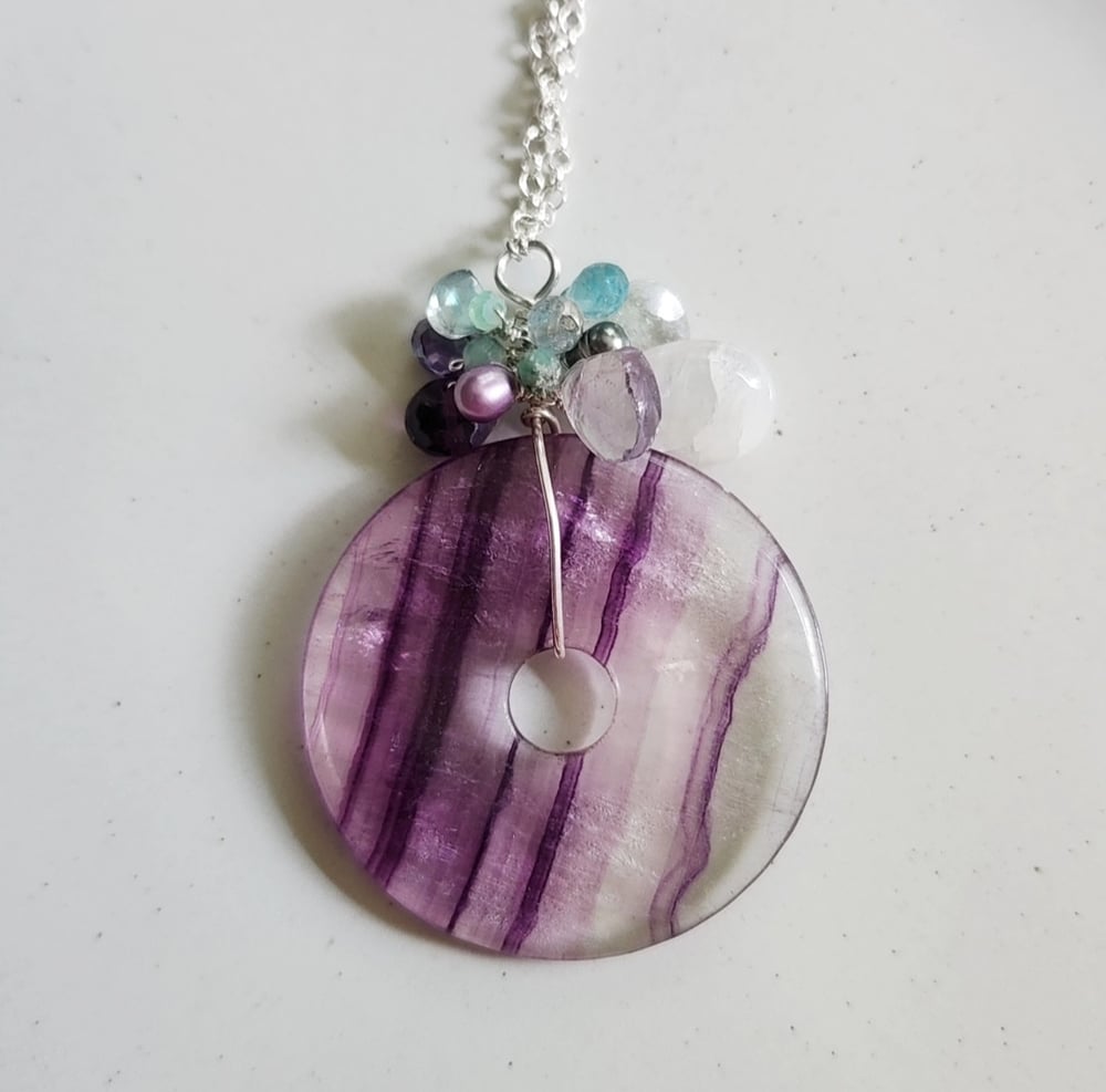 Image of Fluorite Donut Cluster Necklace 