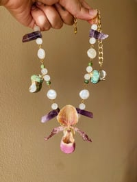 Image 3 of 💚Paphiopedilum Amethyst Conch Necklace 💚