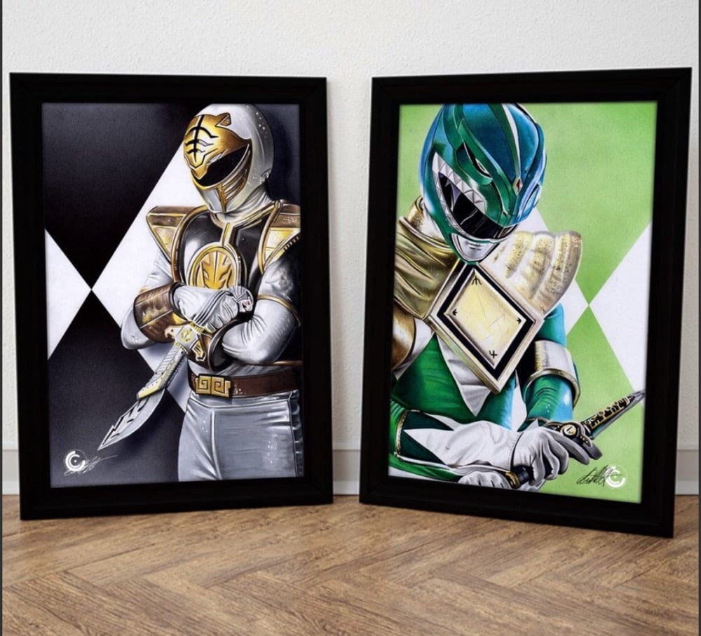 Image of White & Green Ranger Limited Edition Print Pack