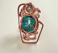 Image 1 of Combination Ring (turquoise, Aquamarine, Labradorite and Herkimer Diamond)