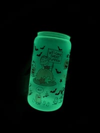 Image 5 of Pumpkin Puppy Glow in the Dark Glass Can