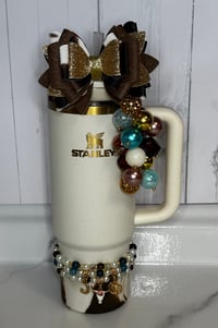 Image 18 of Western Cowprint Tumbler Accessories Set for Stanley with Bow, Bracelet, Bauble & Boot