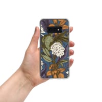 Image 8 of Art Nouveau Inspired Blue, Orange and White Boho Hippie Floral Sketch Clear Case for Samsung®