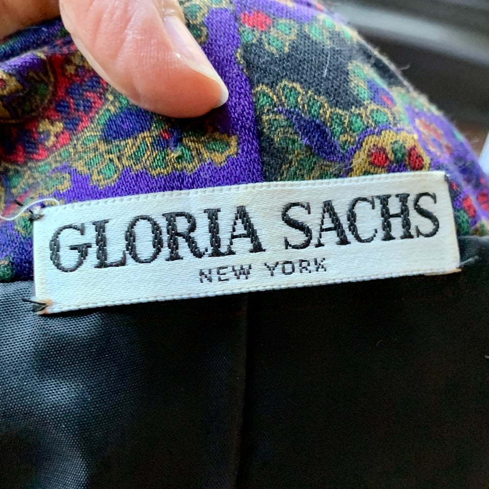 Gloria Sachs Quilted Paisley Suit Medium