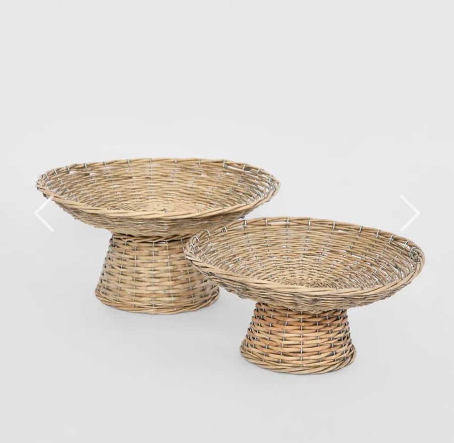 Image of Footed Rattan Bowl