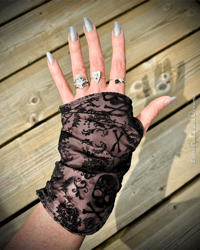 Image 10 of Custom Glam Goth Silk Gloves