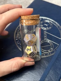 Image 2 of Gold Patina Hope and Fear Dice | Handmade Pair of D12 Dice