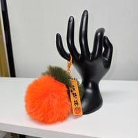 Image 1 of 🍊 Orange Pom Keychain/Purse Puff