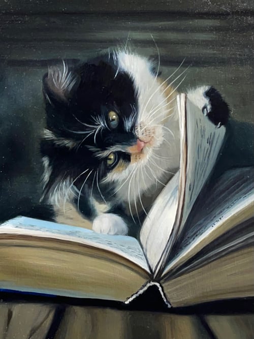 Image of "Avid Reader" Original painting 