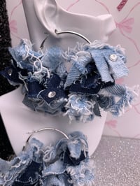 Image 1 of Medium Denim Earrings 
