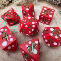 Image 4 of Handmade Mushroom Dice Set | Set 4 Green Ink Discounted
