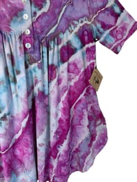 Image 5 of L Luxe Knit Babydoll Top in Raspberry Geode Ice Dye