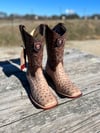 Los Altos Men’s Mocha Ostrich Wide Square Toe Boot