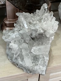 Image 1 of Large Clear Quartz Points Cluster Statement Piece #2599
