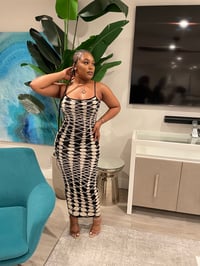 Black Abstract Knit Dress