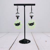 Image 1 of Glow-in-the-Dark Spider Web Earrings