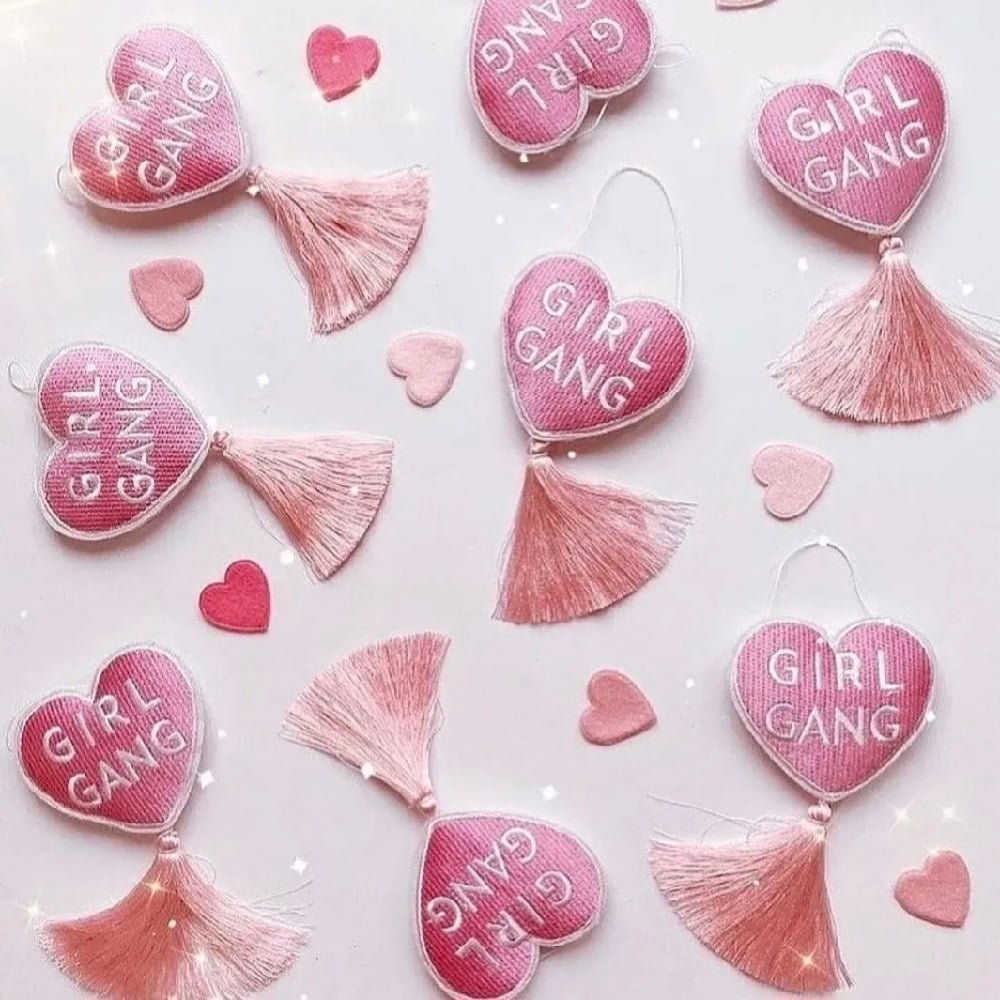 Image of FIVER FRIDAY Girl Gang Heart Tassel Hanging Decoration.