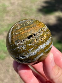 Image 3 of Ocean Jasper Laced With Druzy Quartz Sphere #2833