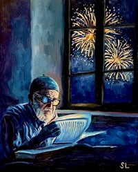 New Year’s Eve original oil painting 