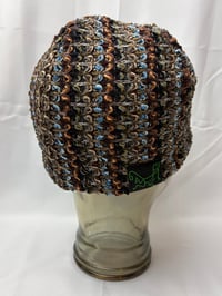 Image 5 of BLUE AND BROWN KNIT BEANIE