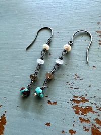 Image 14 of turquoise nugget and iolite dangle earrings