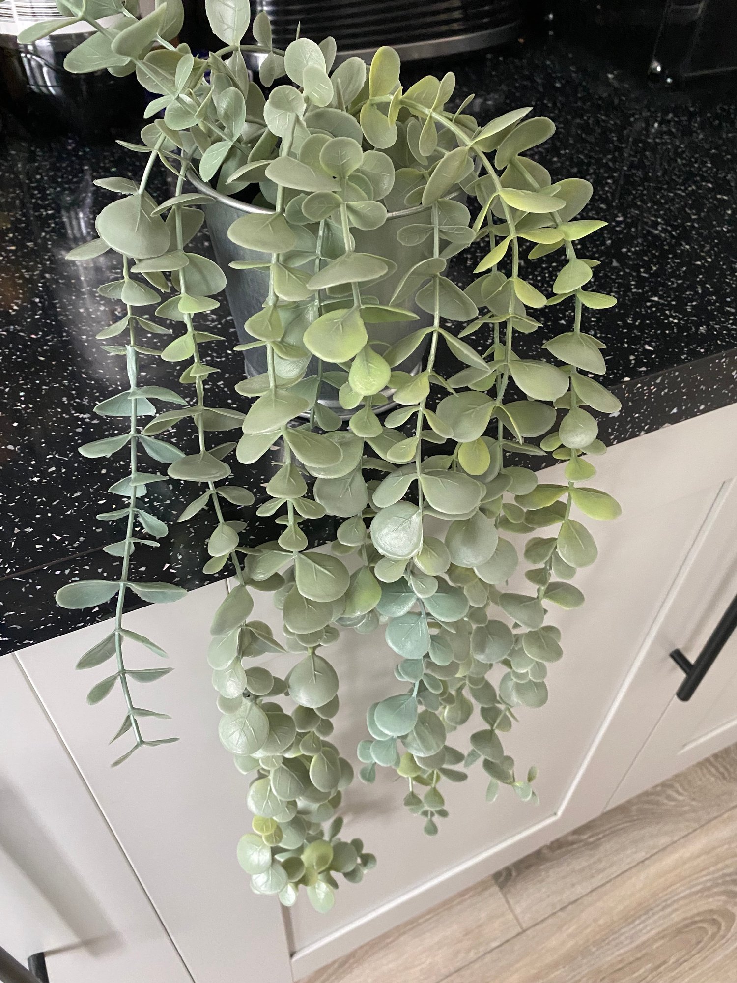 Trailing eucalyptus artificial potted plant 