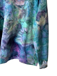 Image 7 of 2XL Unisex Ring Spun Cotton Blend Crew Sweatshirt in Mermaid Watercolors Ice Dye