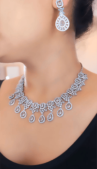 Image 3 of Reisha -Stunning American Diamond Necklace Set