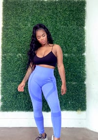 Image 4 of High waist squat proof leggings (blueberry) or