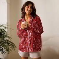 Women’s Red Paisley long sleeve pyjama top