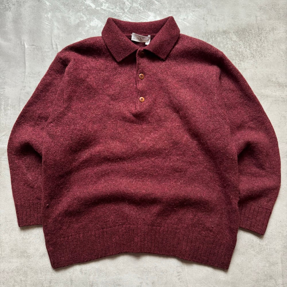 Image of Valentino Wool Knit Polo Sweater, size medium