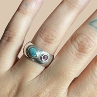 Image 2 of Two gemstone bubble ring