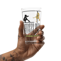 ARTISTS PLEX Logo Shaker pint glass