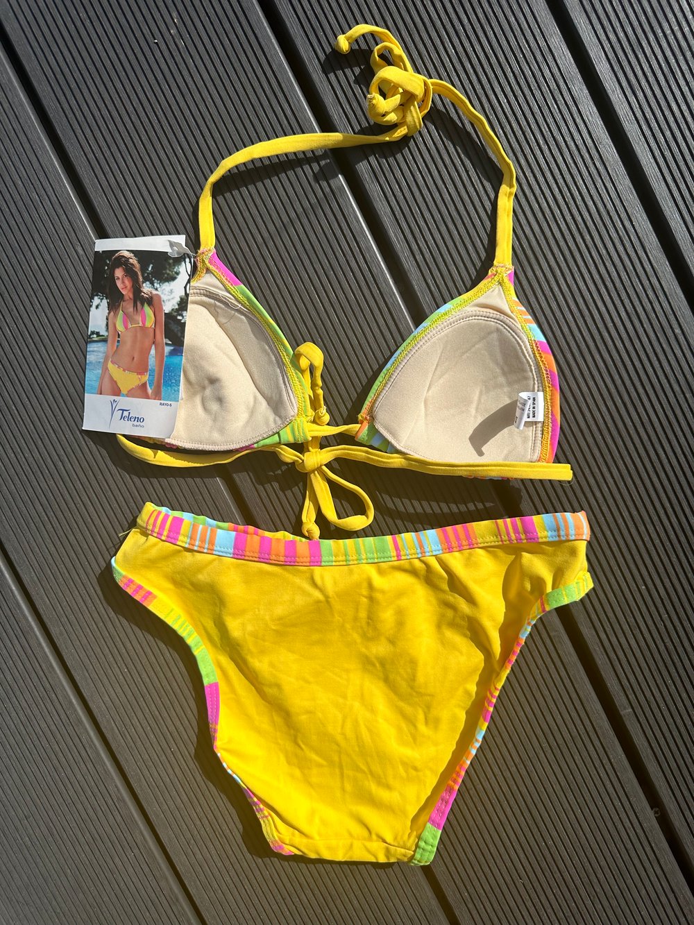 Image of 90's Pastel Rainbow Bikini 6-8