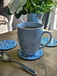 Image 2 of Blue Floral Coaster - 4 pack