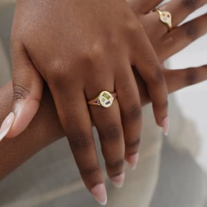 Image of Junk Jewels Multi-Stoned Adjustable Signet Ring