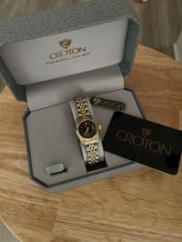 Image 1 of Vintage Rolex Style Authentic Croton Genuine Diamond Two tone - New in Box with tag 🏷️ 