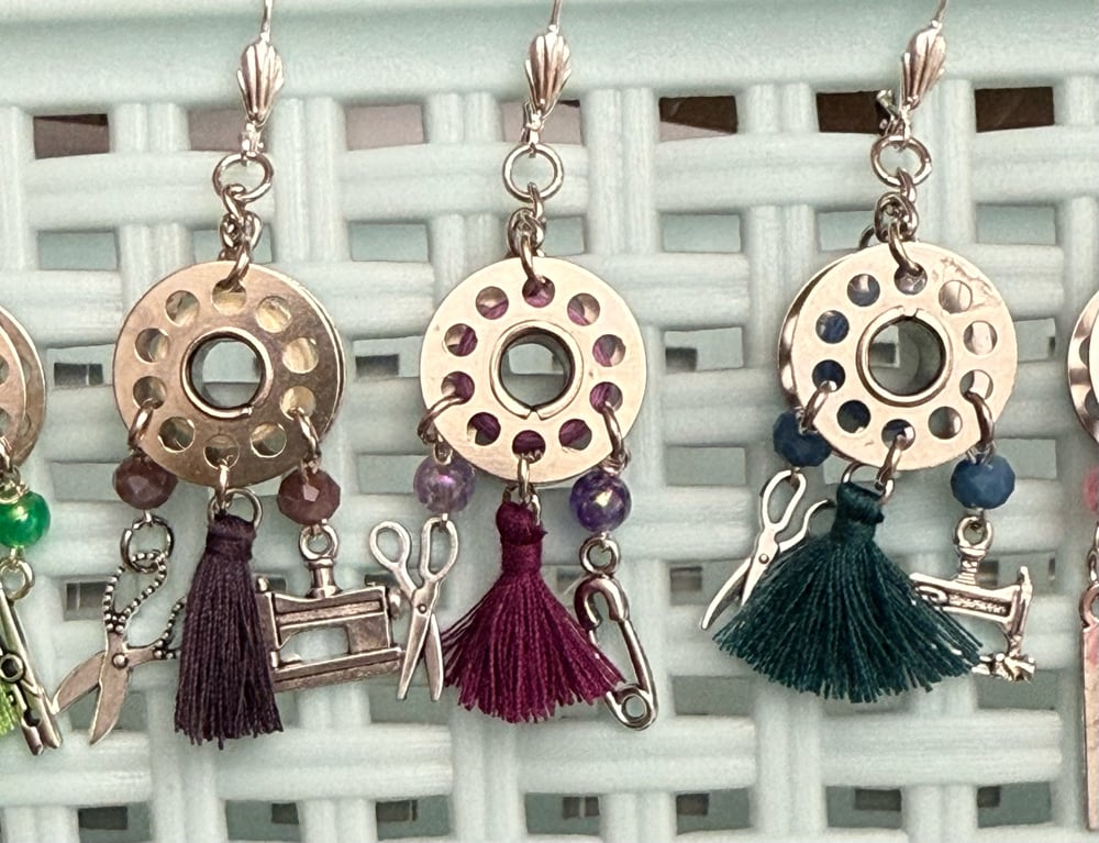 Image of Boho Bobbin Dangle Earrings