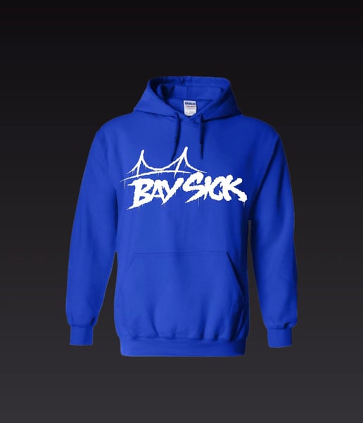 Image of BaySick Hoodie, Royal Blue and White