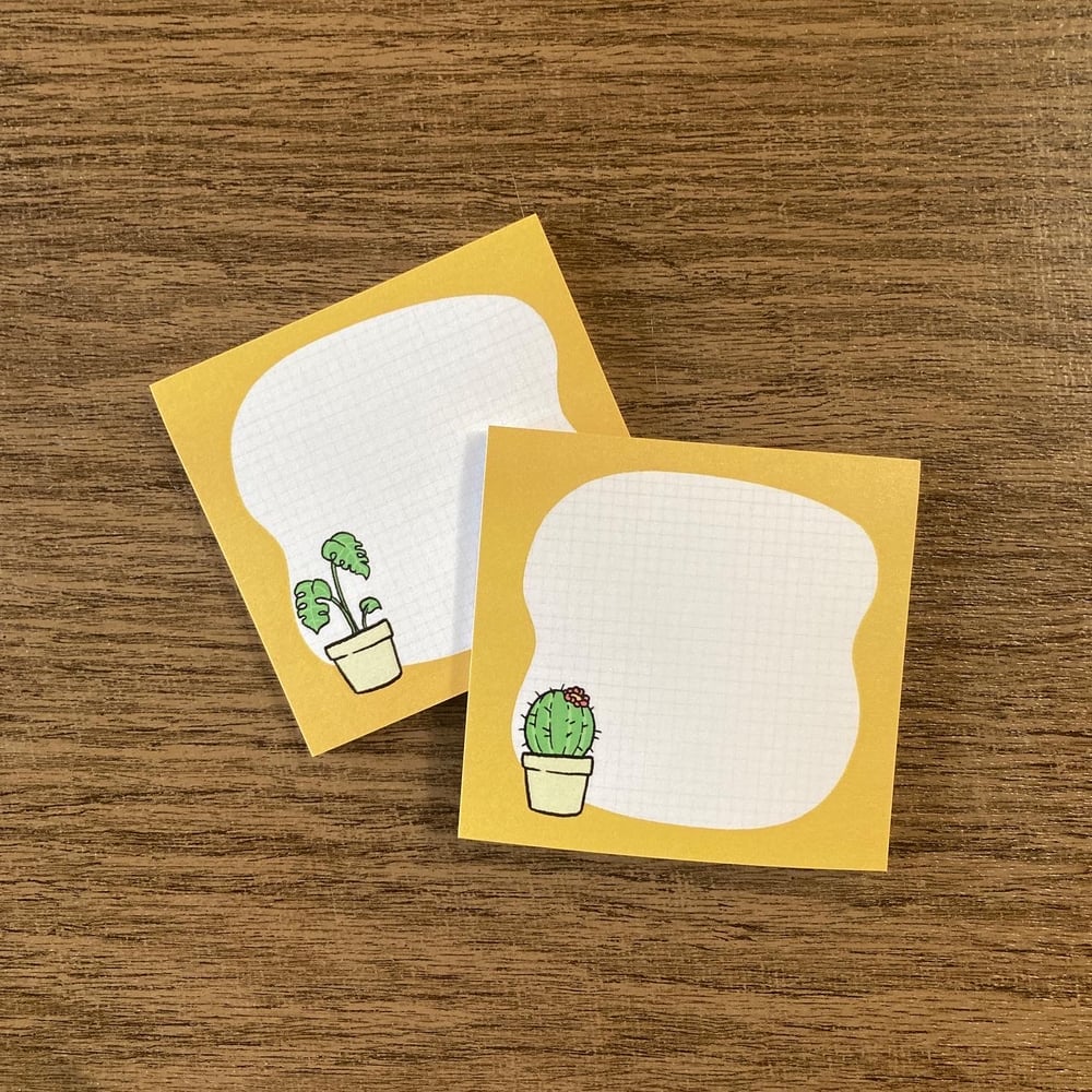 Monstera and Cactus Sticky Notes (2-pack)