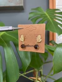 Image 3 of Golden Leaf Autumnal Stud Earrings