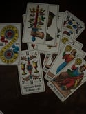 Tarot de Besançon de la fabrique de cartes Muller & Cie, Suisse, 1970. Rare!