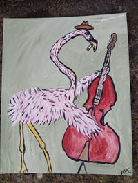 Image 9 of Flamingo Playing Stand Up Bass