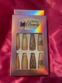 Image 1 of Nails - Long Luxury Louis Vuitton Design
