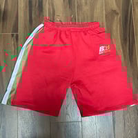 Image 2 of "GANG" Fleece Jogger shorts (red)