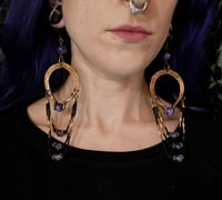 Image 3 of Amethyst hoops style 2